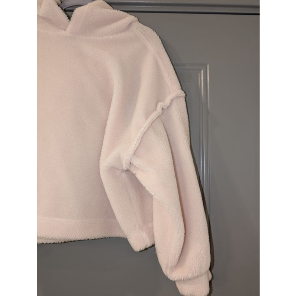 Women's Grey Bandit Cream Fleece Cropped Hoodie XS - Picture 3 of 8